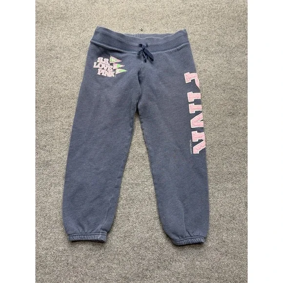 Victoria Secret Pink Sweatpants Size XS Blue Joggers - Picture 1 of 7
